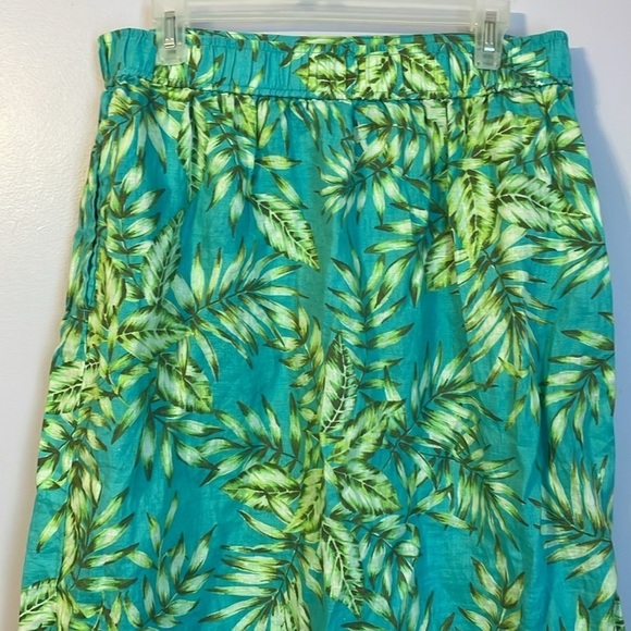 C&C California Tropical Foliage Linen Maxi Skirt Side Slits size L - Picture 11 of 15